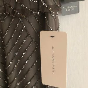 Adrianna Pappell Beaded Halter Gown